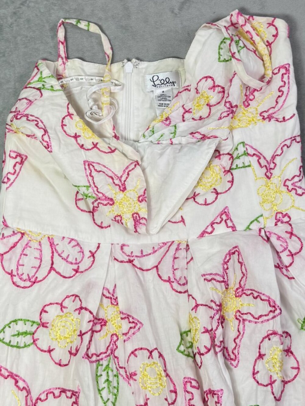 Lilly Pulitzer White Cotton Floral Embroidered Sundress - Picture 4 of 6
